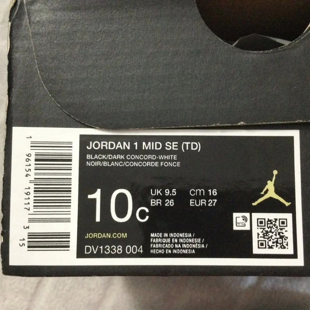Nike Jordan 1 Mid Se Toddler Color Black/Dark Concord/White - Picture 13 of 15
